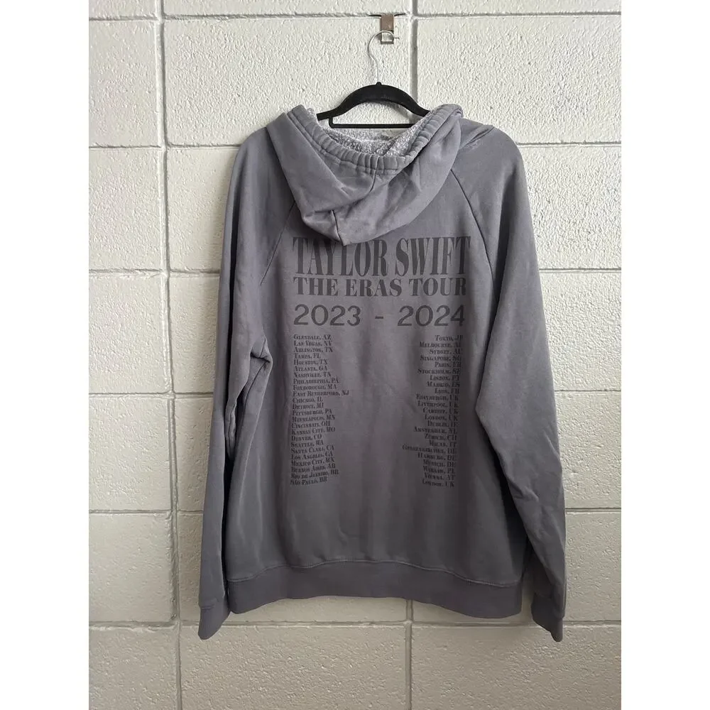 Taylor Swift The Eras Tour 2023 Oversized Hoodie Blue Official Tour Merch size L